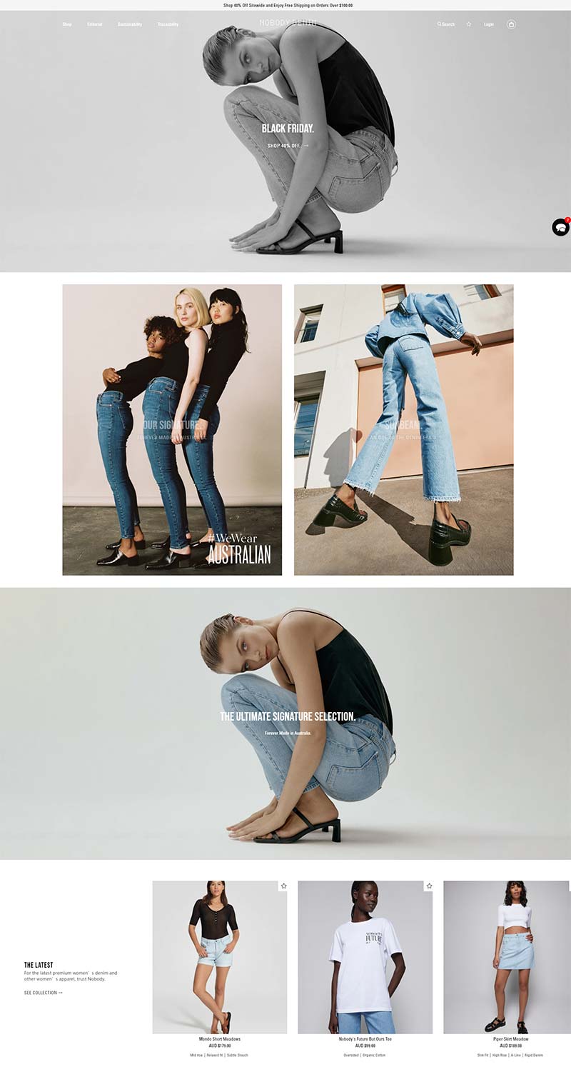 Nobody Denim 澳大利亚牛仔服品牌购物网站