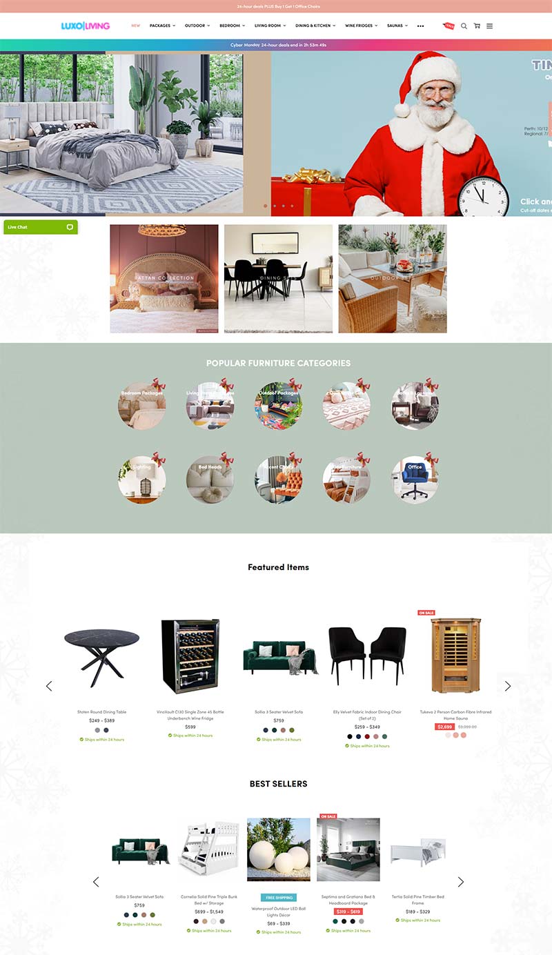 Luxo Living 澳大利亚品牌家具购物网站