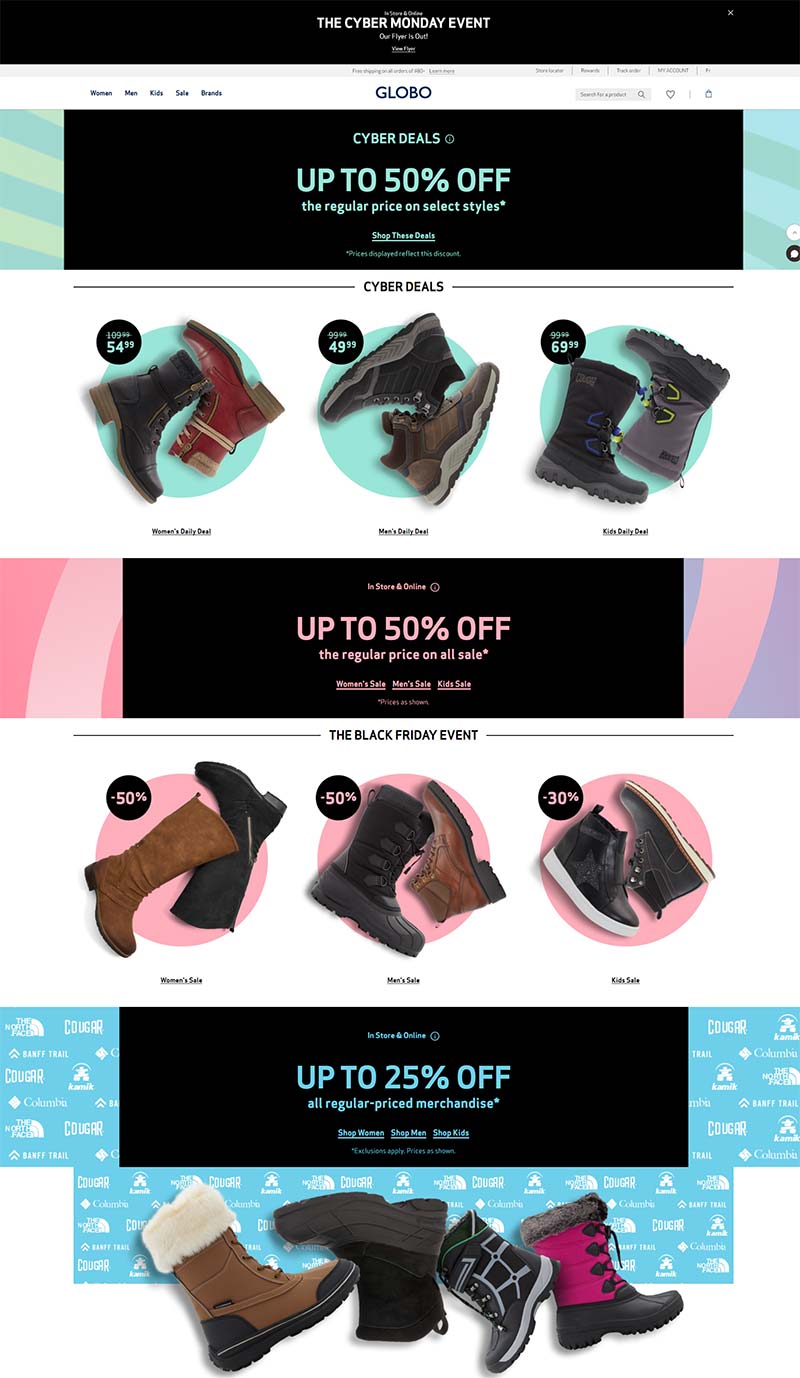 GLOBOShoes 加拿大鞋履百货购物网站
