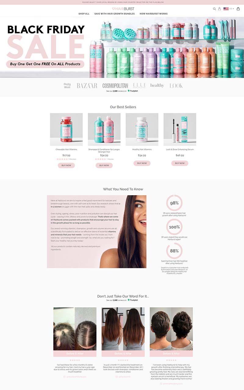 Hairburst USA 英国天然护发品牌美国官网