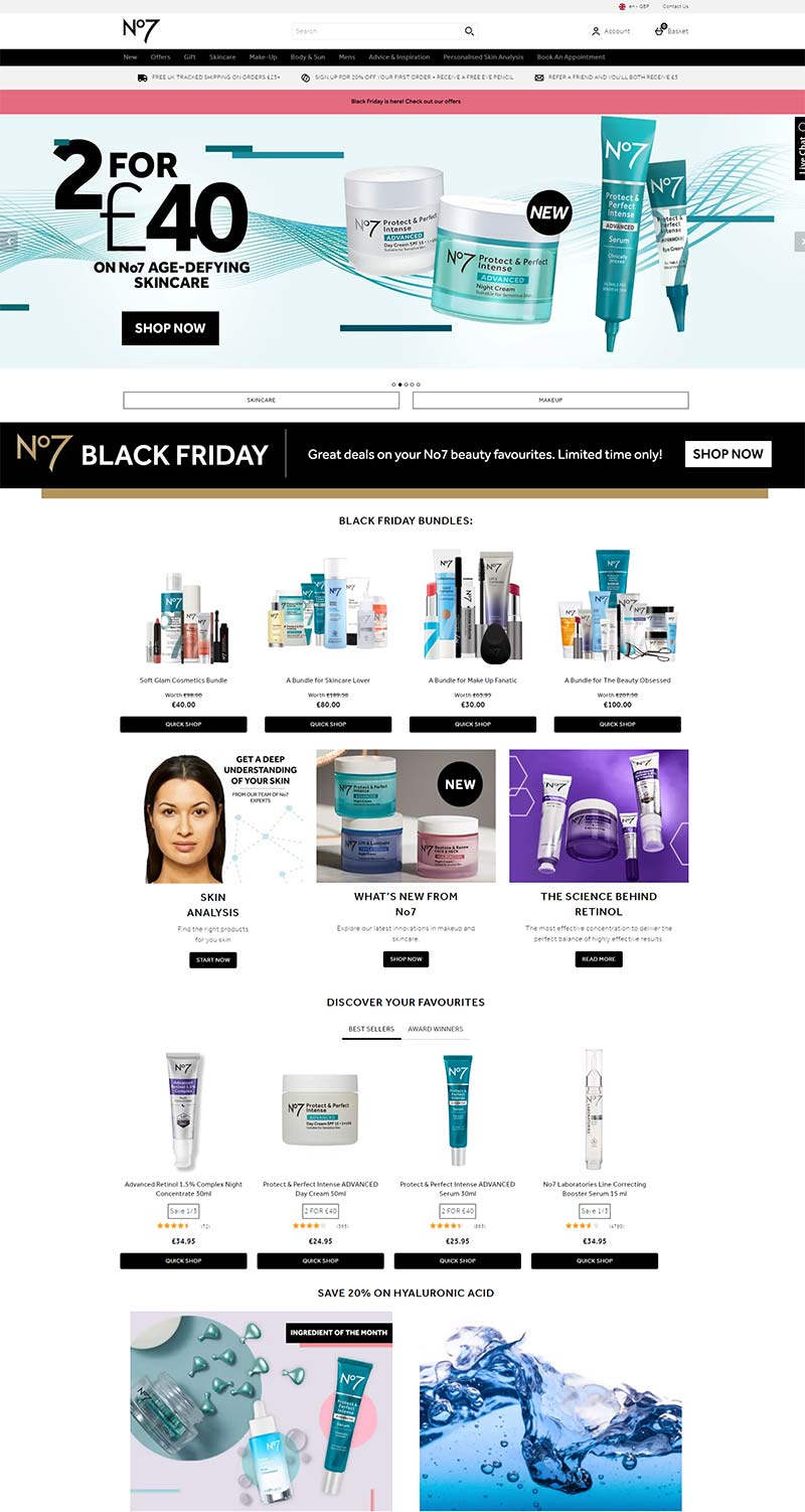 No7 Beauty 英国美容护肤品牌购物网站