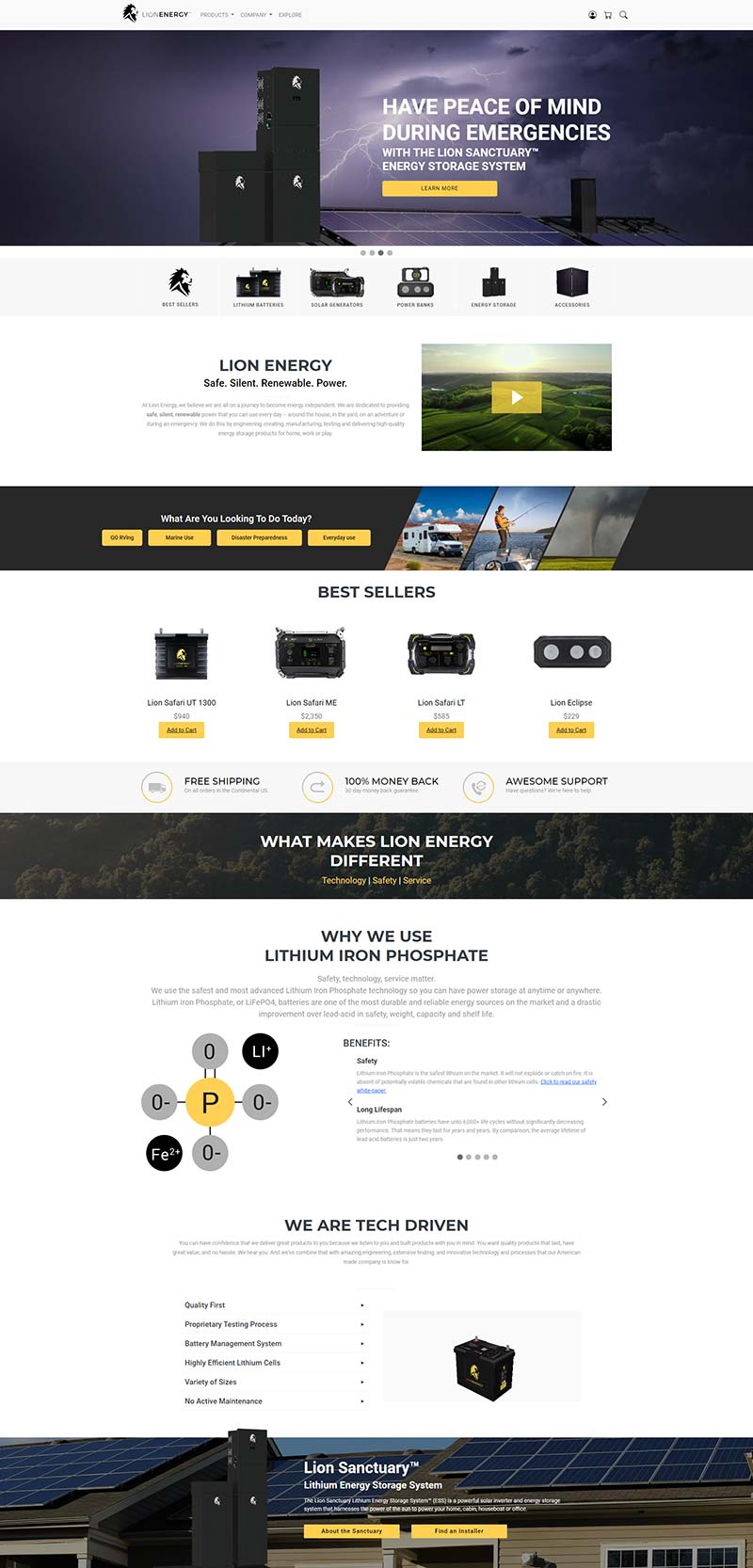 Lion Energy 美国电源储能产品购物网站