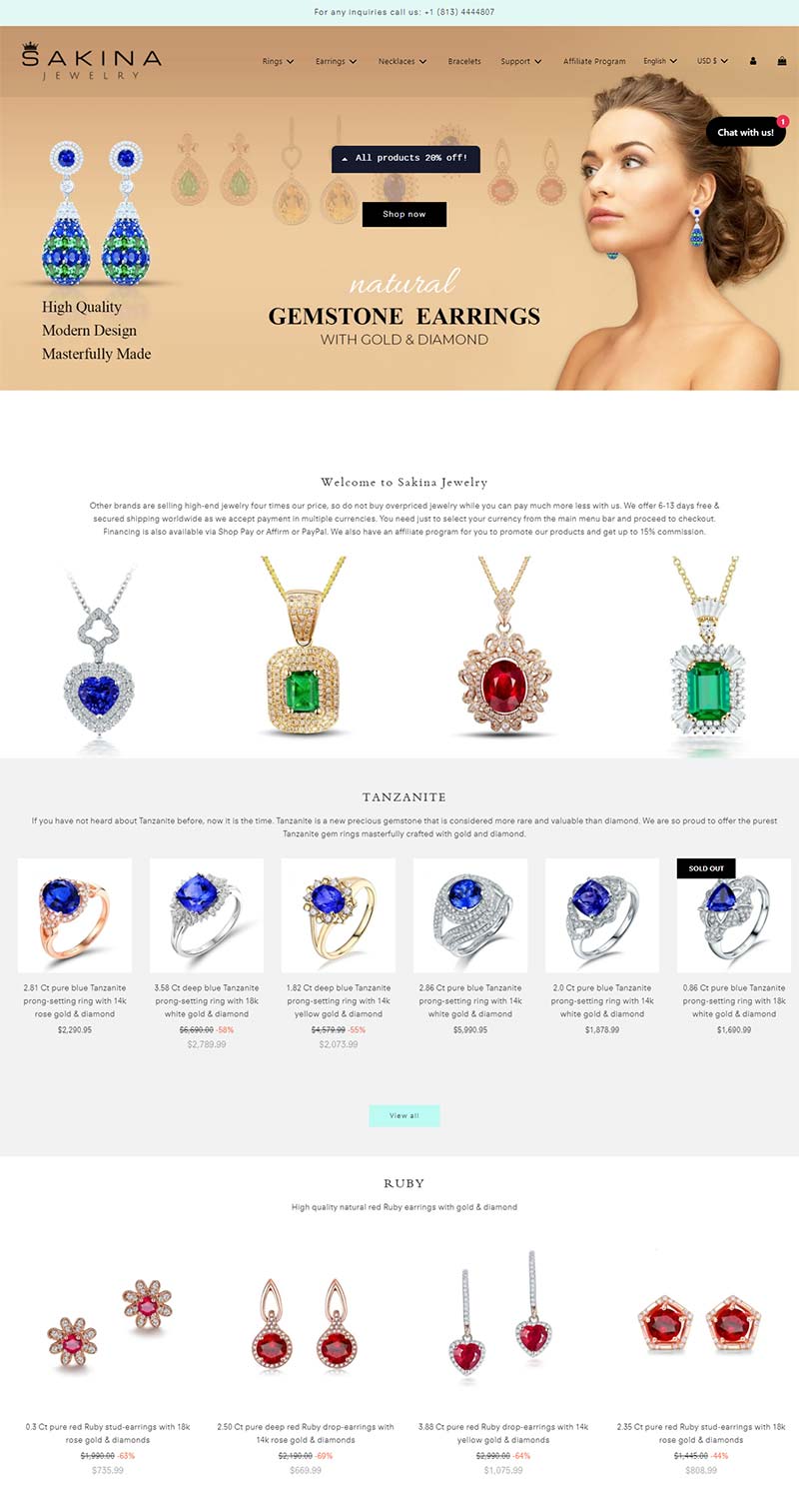Sakina Jewelry 美国平价珠宝品牌购物网站