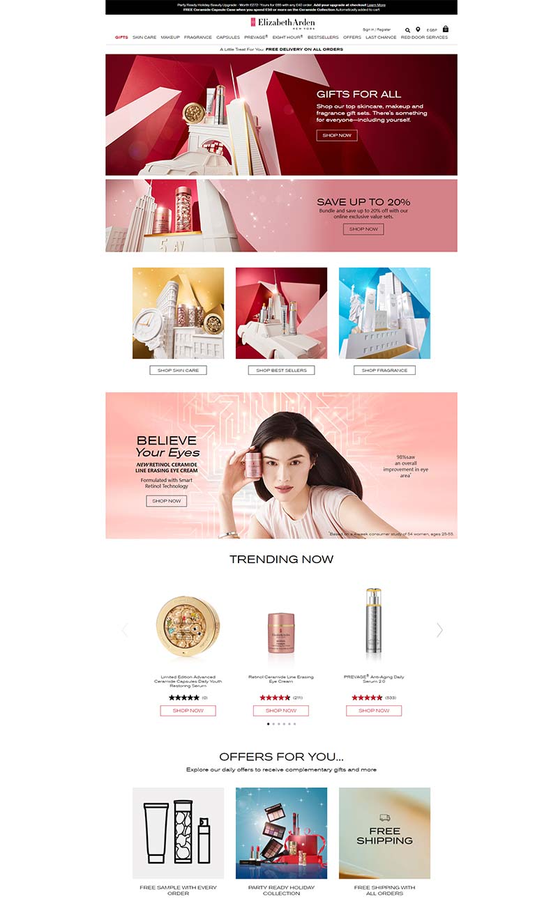 Elizabeth Arden UK 伊莉莎白雅顿-美国抗衰老护肤品牌英国官网