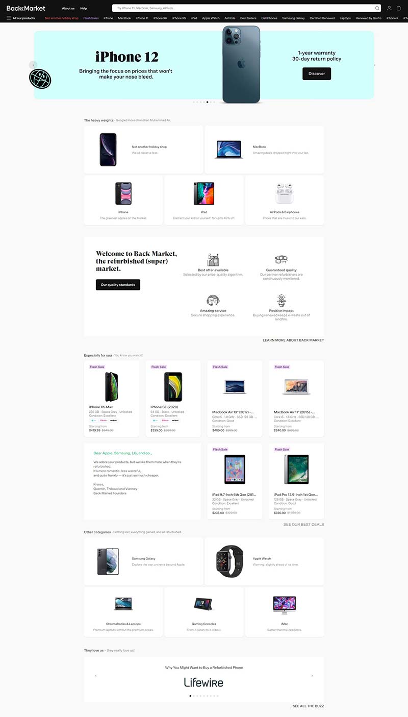 Back Market 美国翻新电子产品购物网站