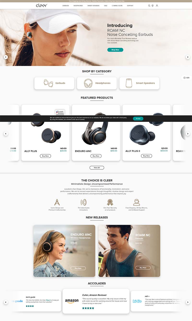 Cleer Audio 美国无线耳机品牌购物网站