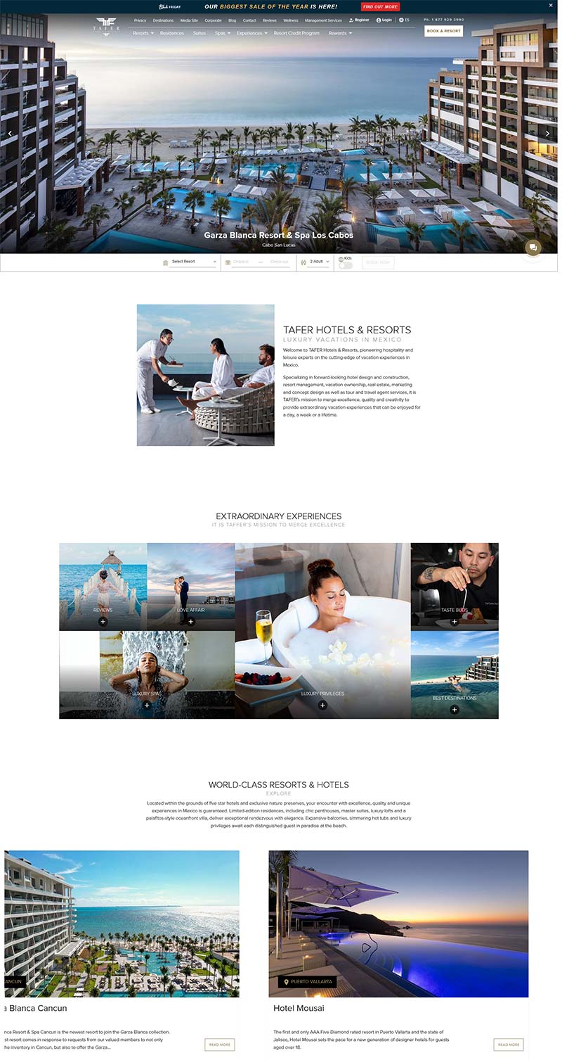 TAFER Hotels 美国度假酒店在线预定网站