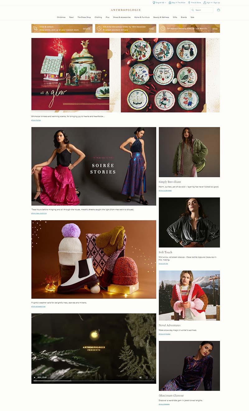 Anthropologie UK 美国休闲女装品牌英国官网