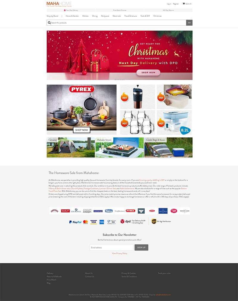 Maha home 英国家居用品购物网站