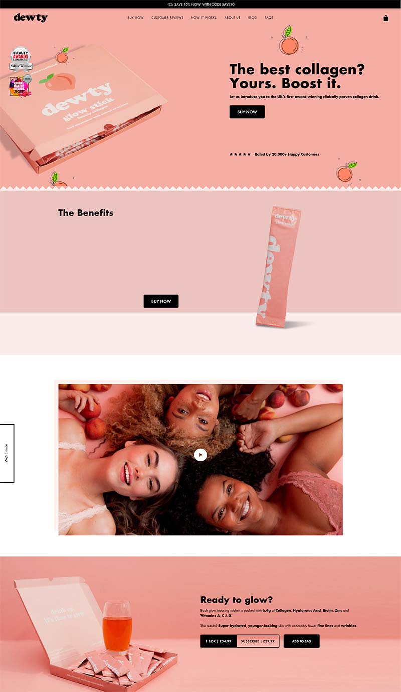Dewty Beauty 美国胶原蛋白饮料购物网站