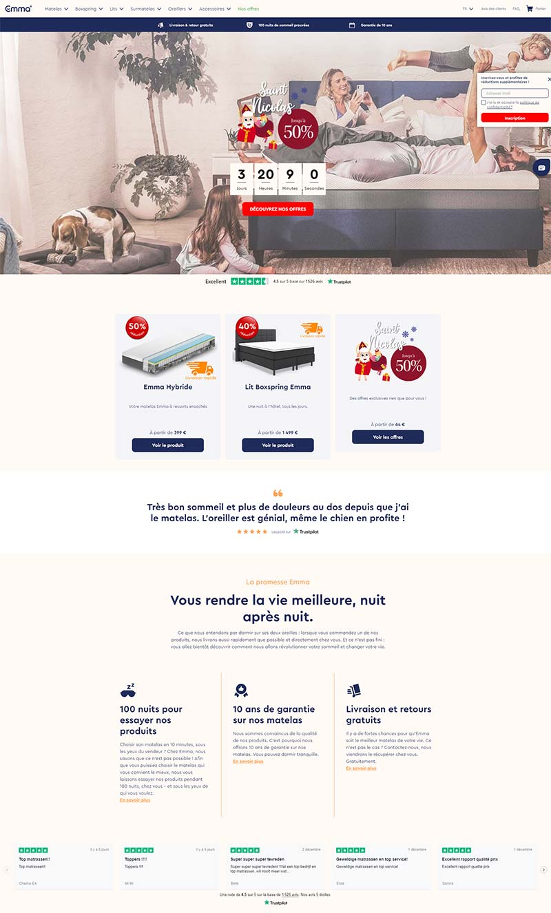 Emma Mattress BE 美国知名睡眠产品比利时官网
