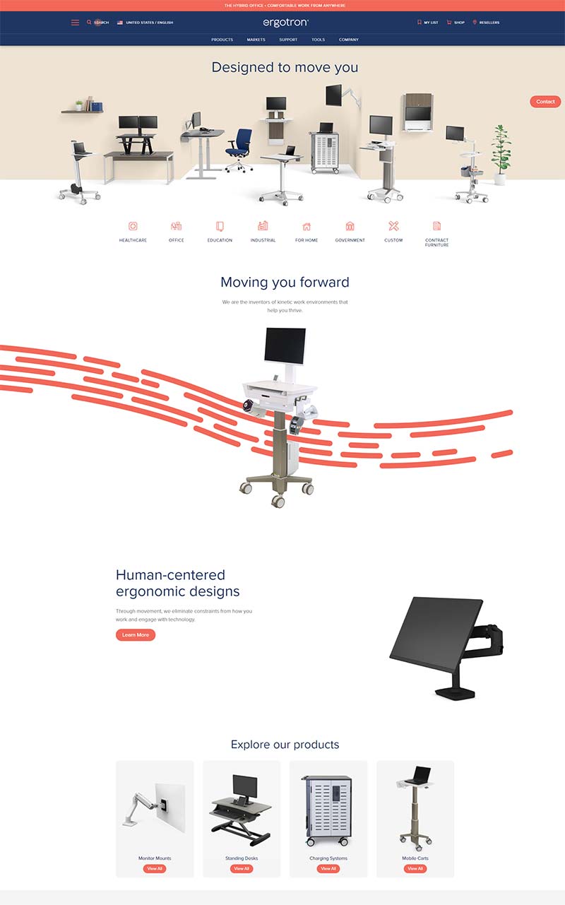 Ergotron 美国可调节办公桌购物网站