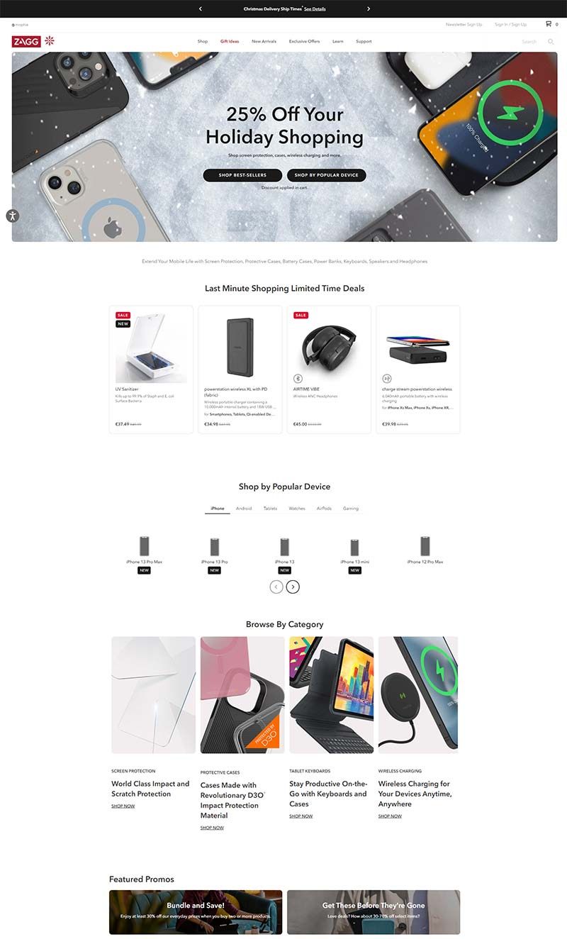 ZAGG 美国屏幕保护产品购物网站