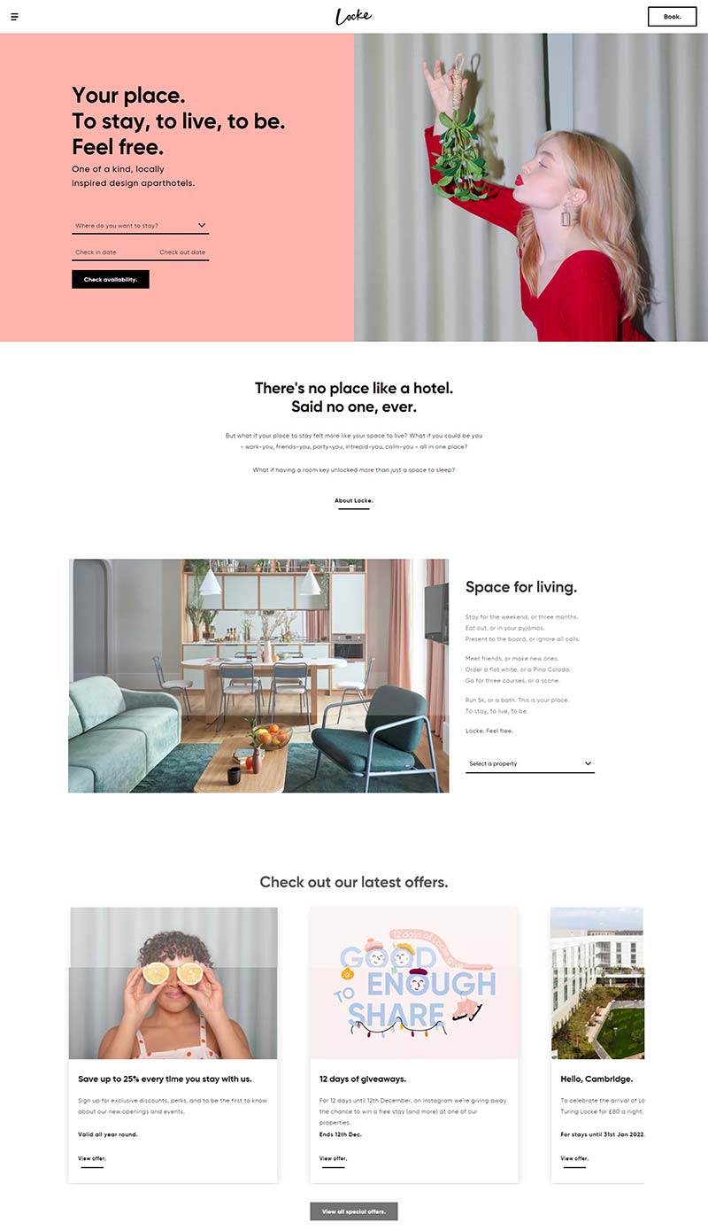 Locke Hotels 英国公寓式酒店预定网站