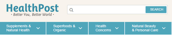 Searching for products on the HealthPost official website