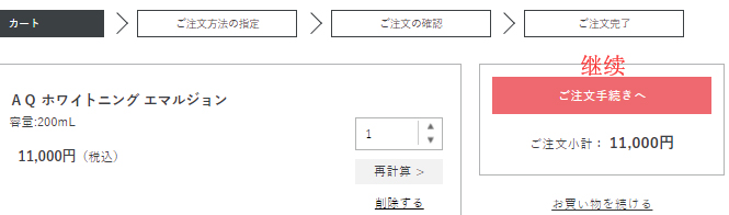 View shopping cart on Japan DECORTE