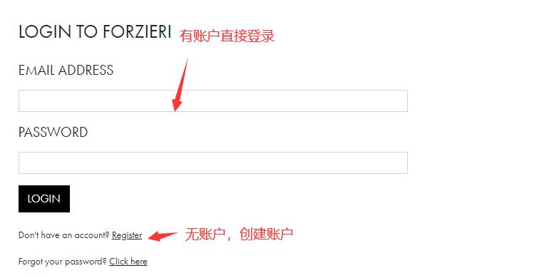 Forzieri Create Account