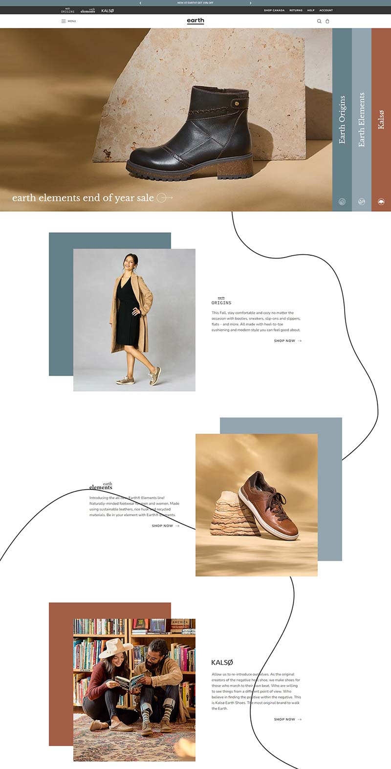 Earth Shoes 美国环保鞋履品牌购物网站