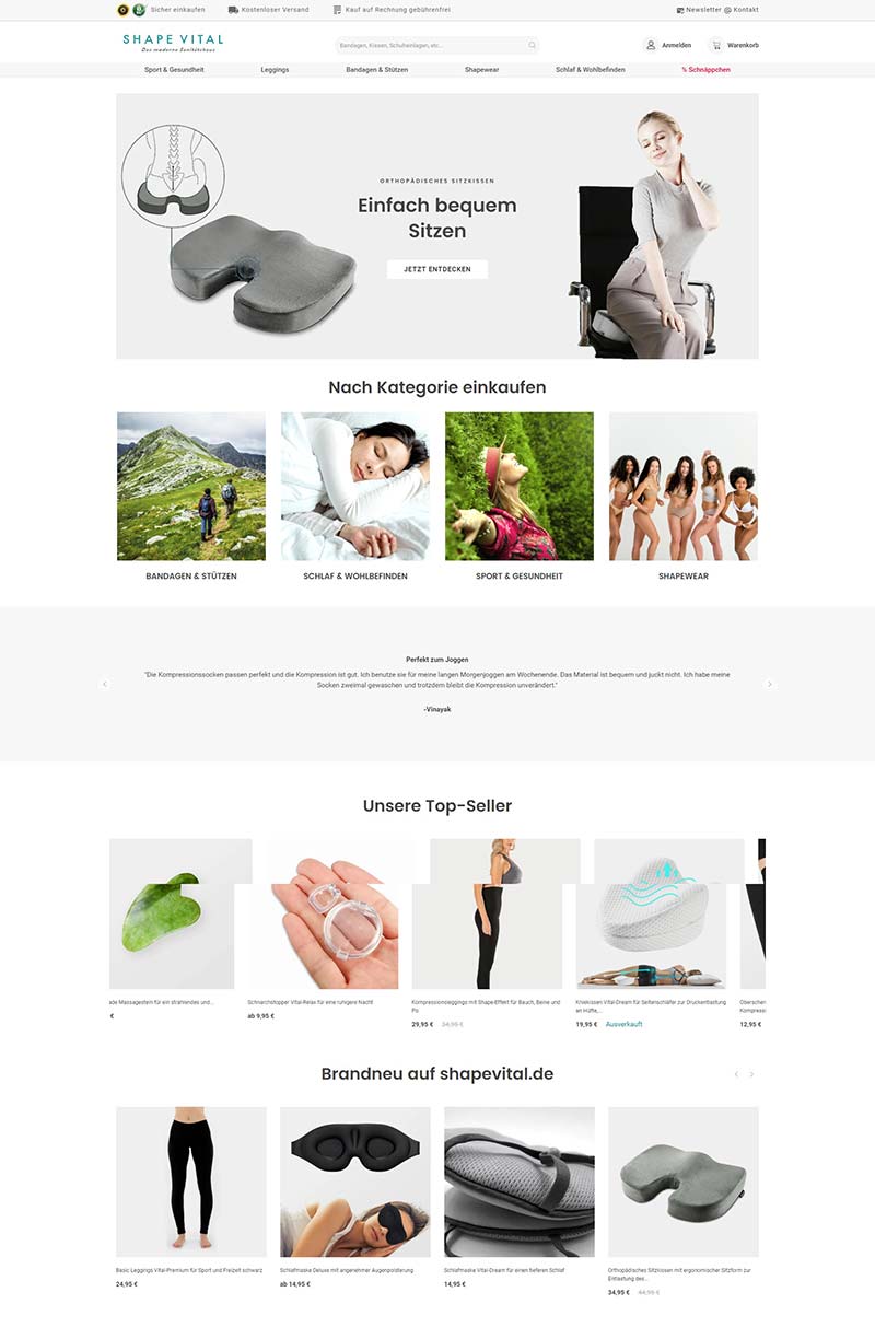 Shape Vital 德国医疗保健产品购物网站