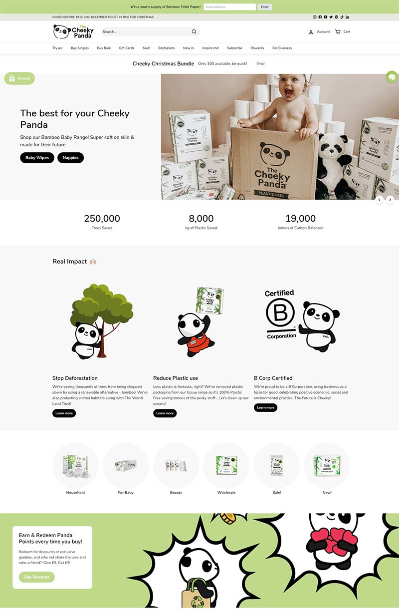 The Cheeky Panda 英国环保纸巾品牌购物网站