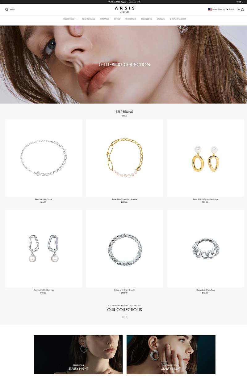 Arsis Jewelry 美国天然珠宝品牌购物网站
