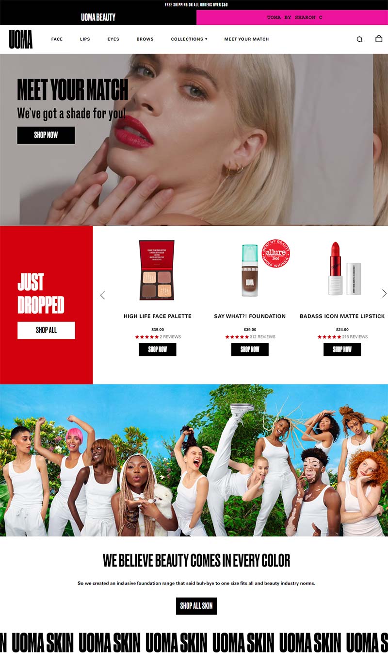 UOMA Beauty 美国美容彩妆品牌购物网站