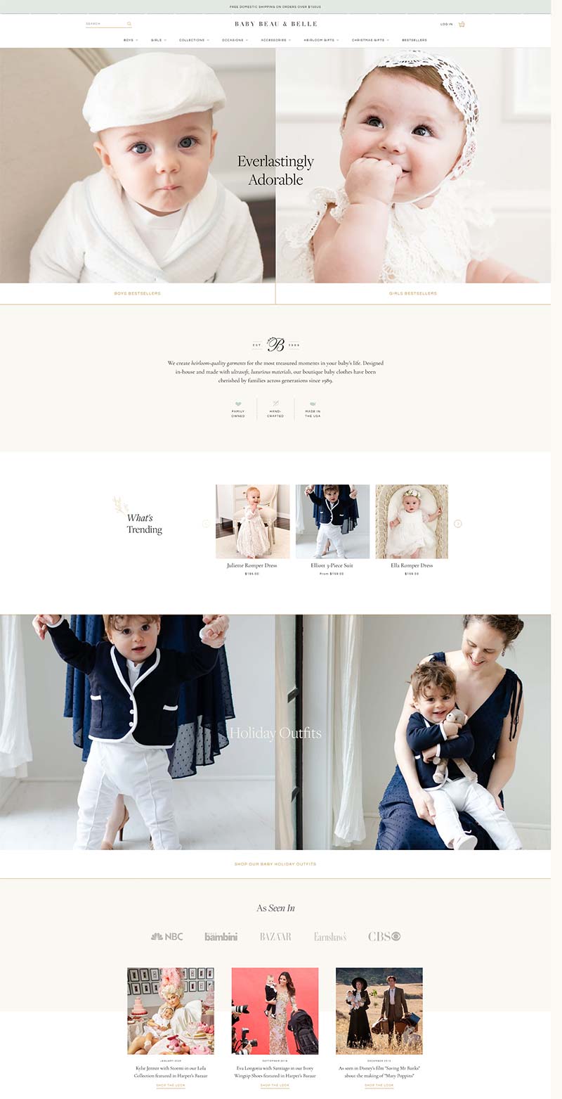 Baby Beau & Belle 美国复古婴童服饰购物网站