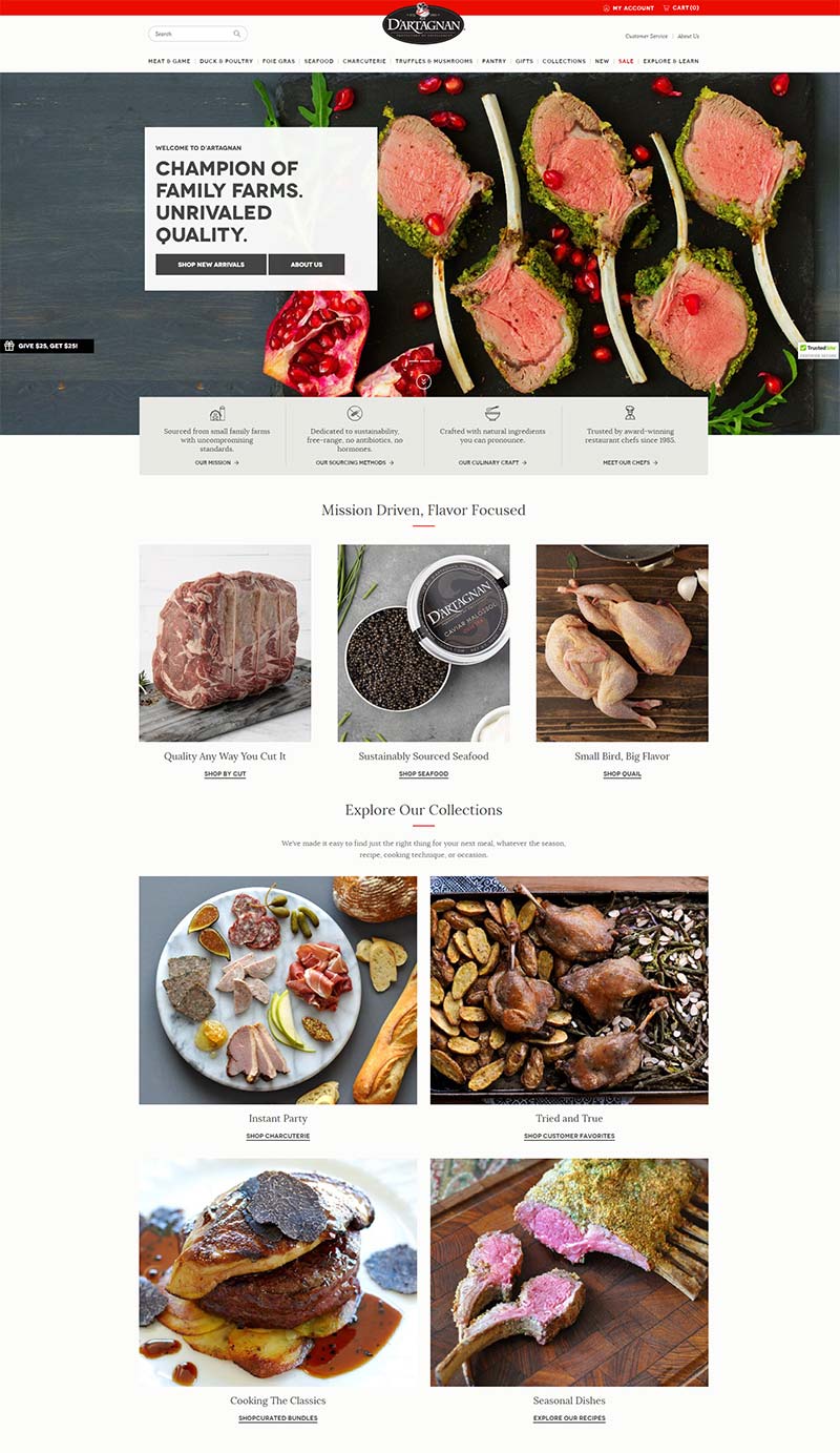 D'Artagnan 美国肉制品在线订购网站