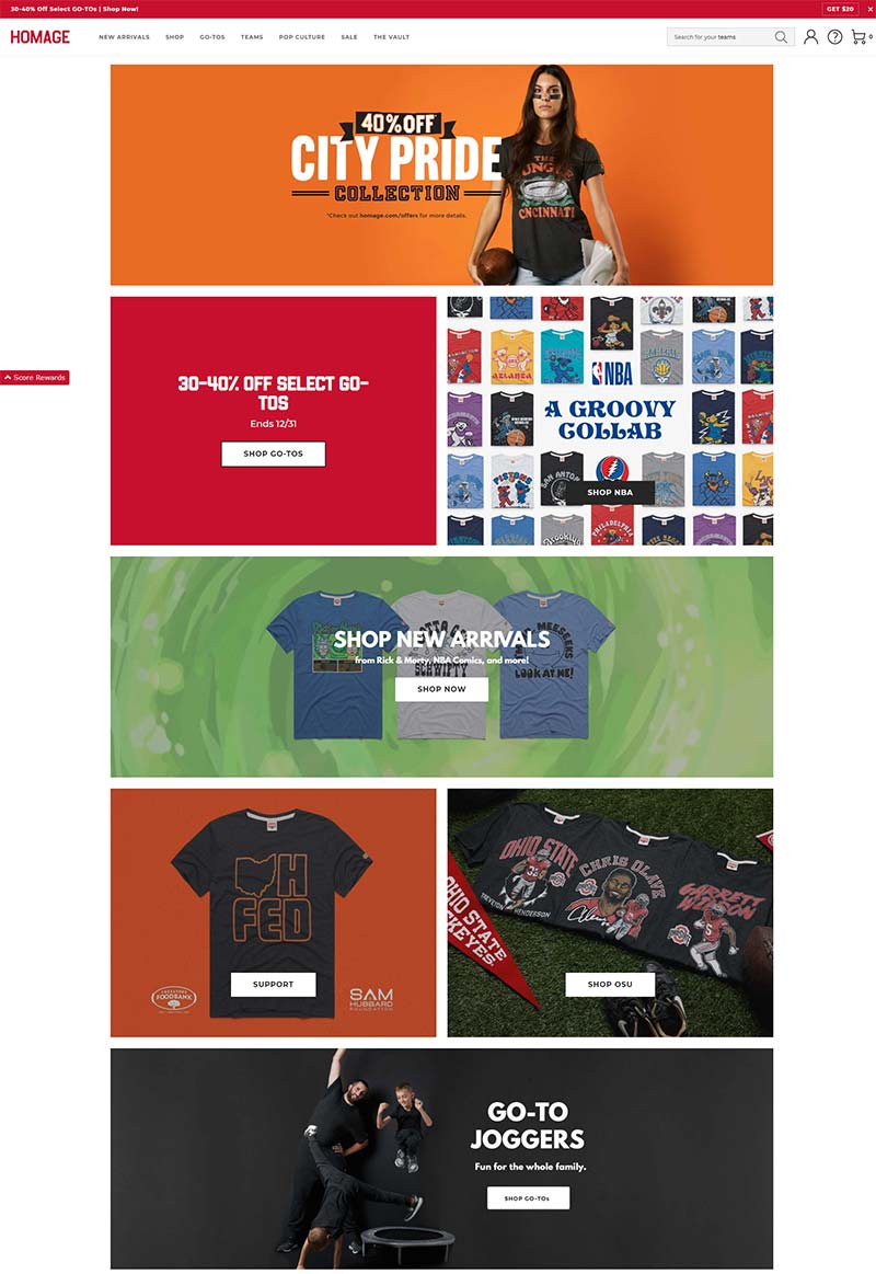 Homage 美国流行文化服饰购物网站