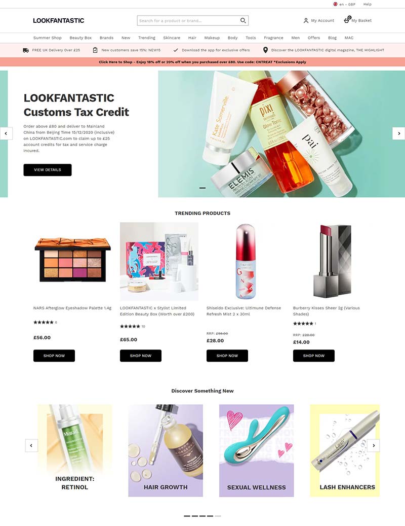 LOOKFANTASTIC 丽斐刻-英国品牌护肤品购物网站
