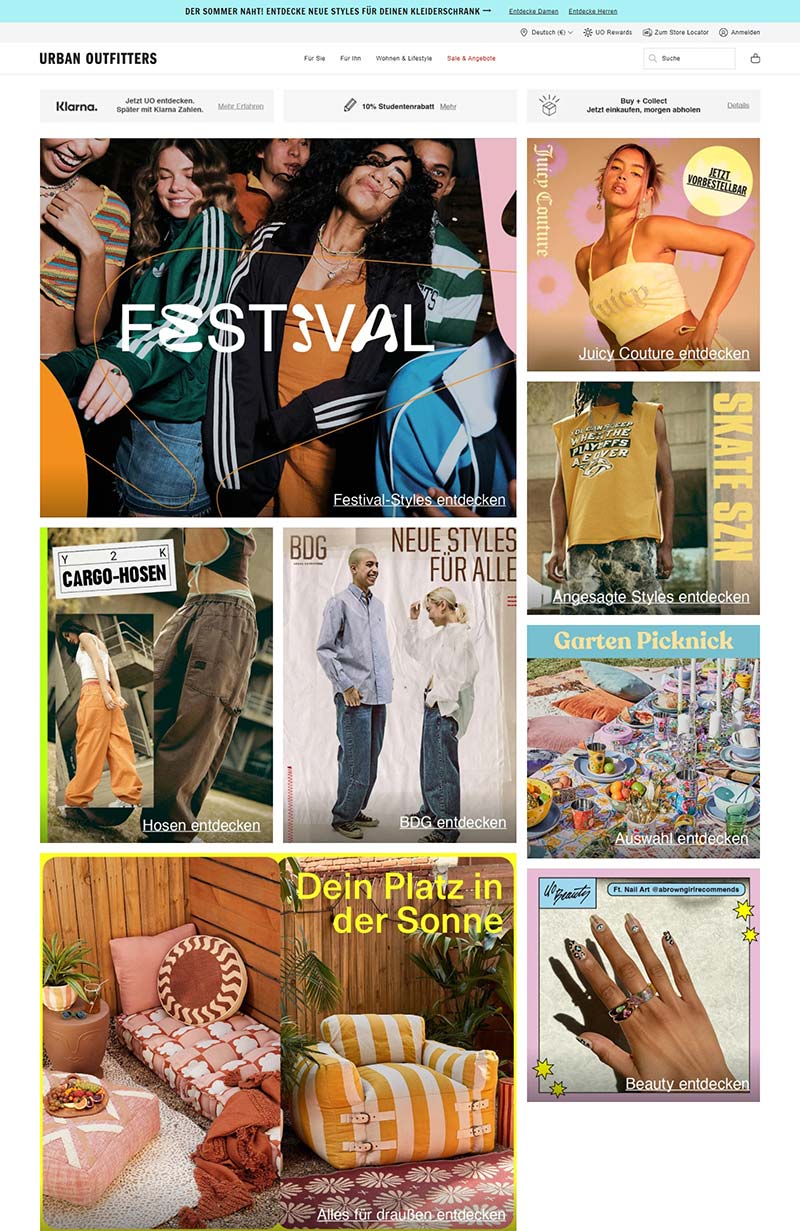 Urban Outfitters DE 美国居家服饰品牌德国官网