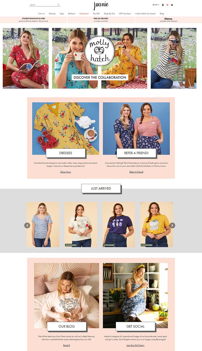 Joanie clothing 英国平价女装品牌购物网站