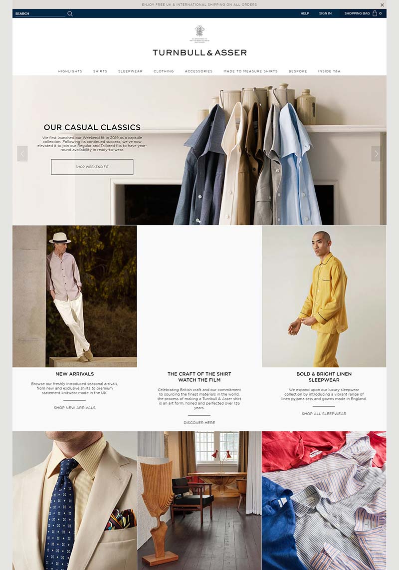 Turnbull & Asser US 英国顶级男装衬衫品牌美国官网