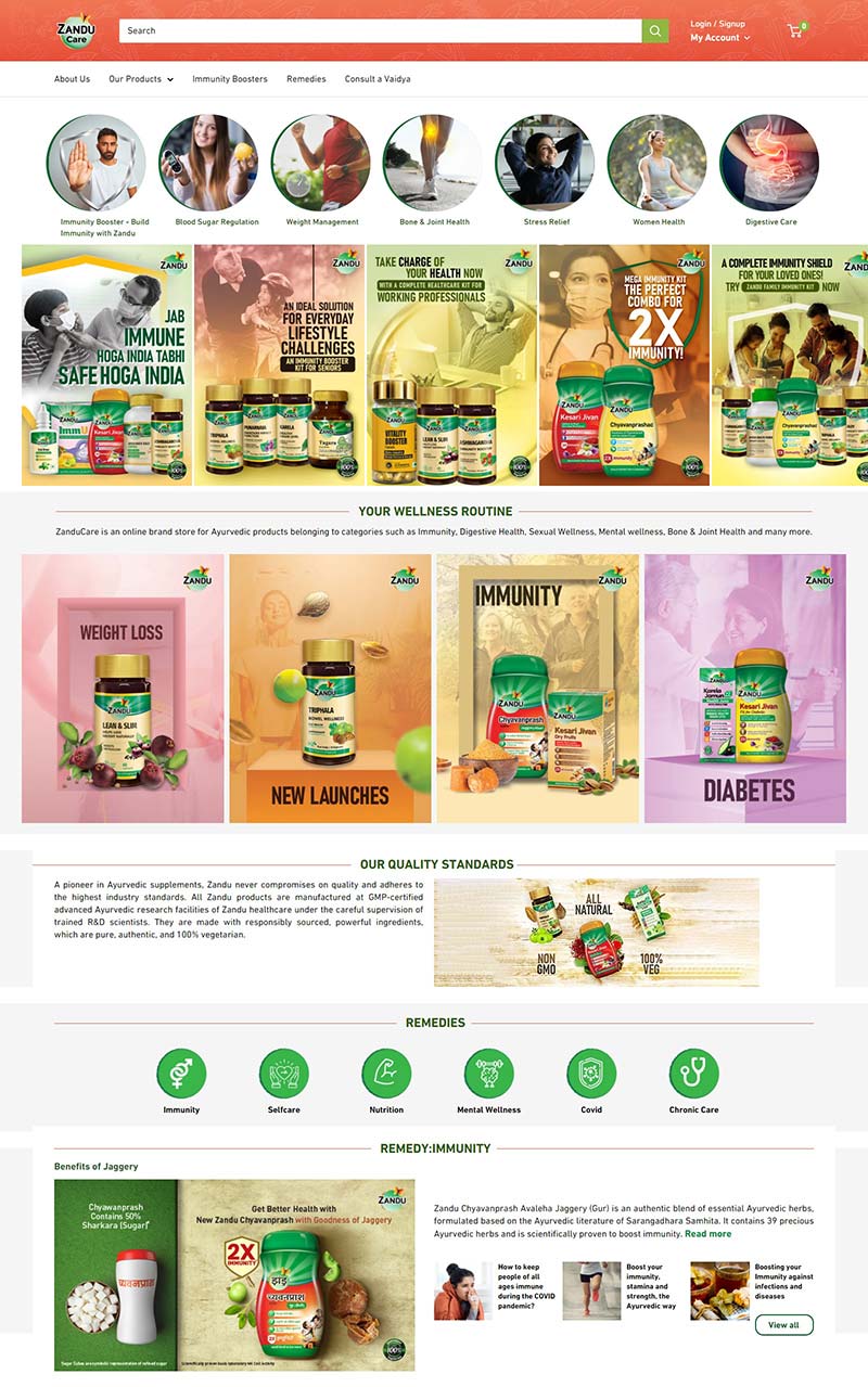 Zandu Care 印度草药补品购物网站