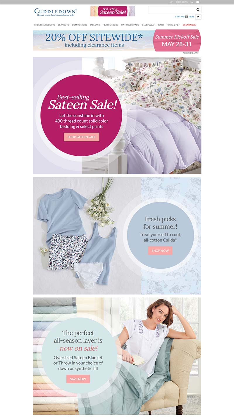 Cuddledown 美国居家羽绒被品牌网站