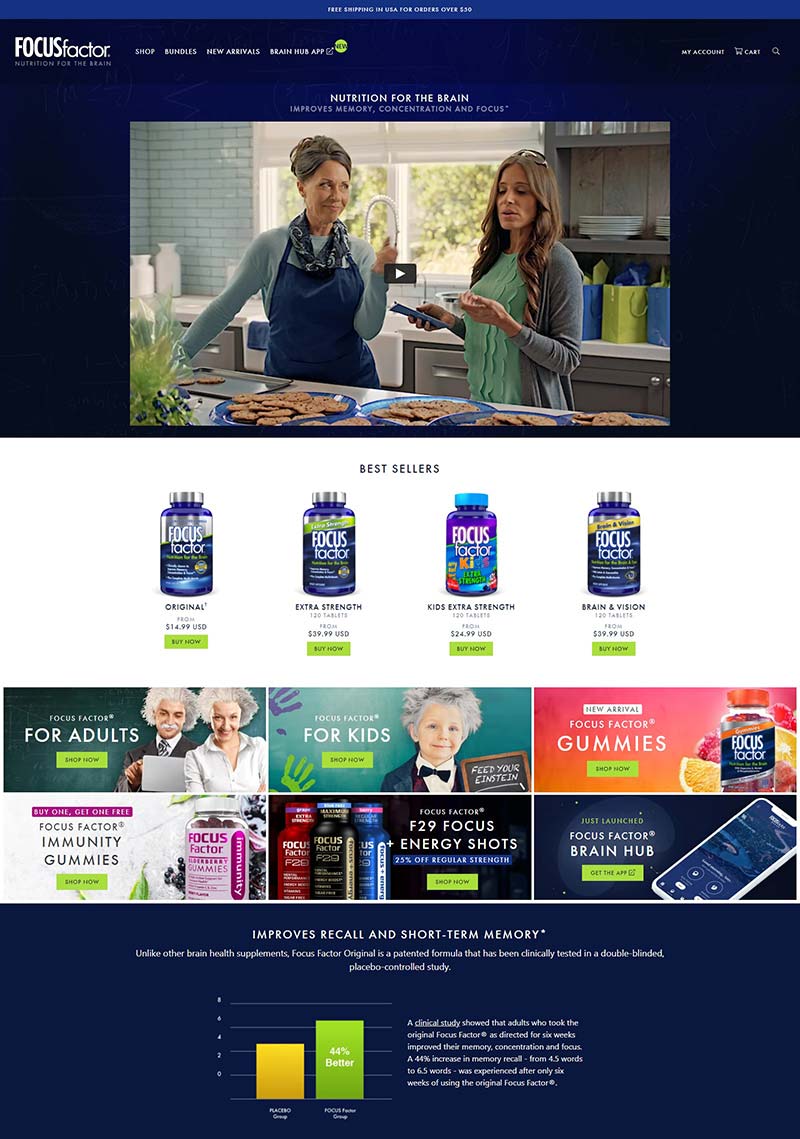 Focus Factor 美国补脑营养品购物网站
