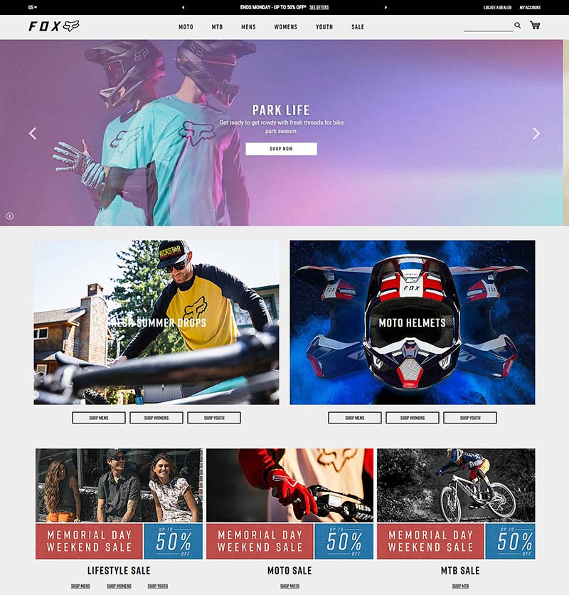 Fox Racing EU 美国知名运动品牌欧盟官网 