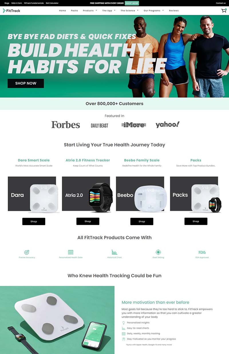 FitTrack 加拿大健康智能产品购物网站