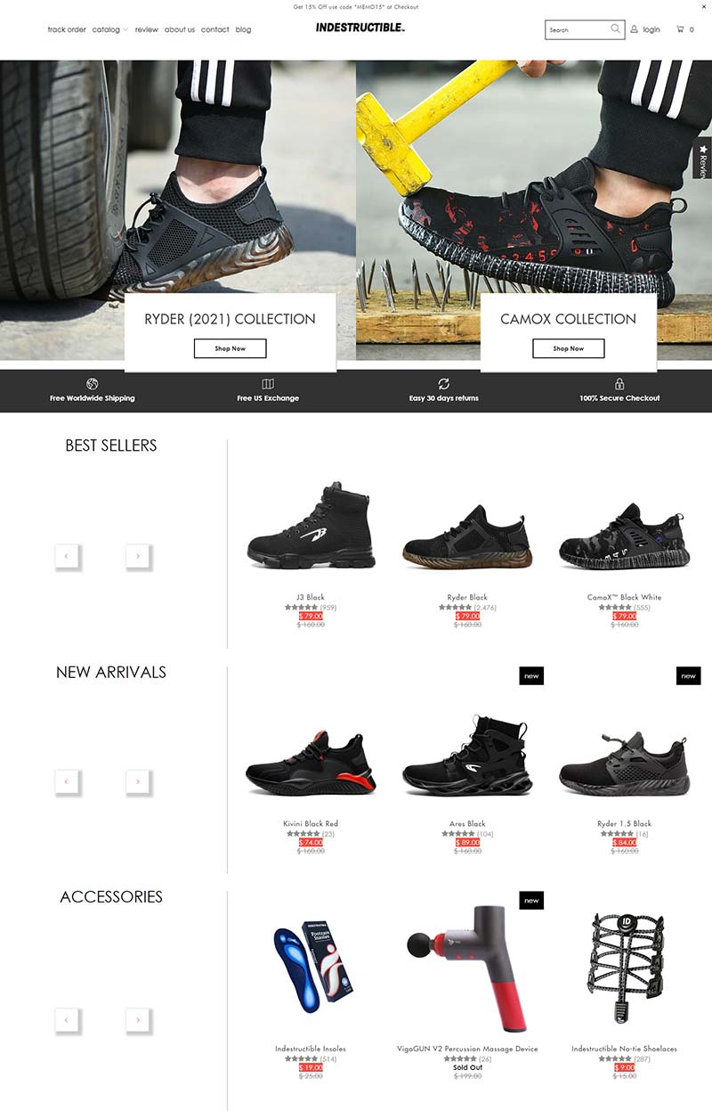Indestructible Shoes 美国时尚工业鞋品牌购物网站