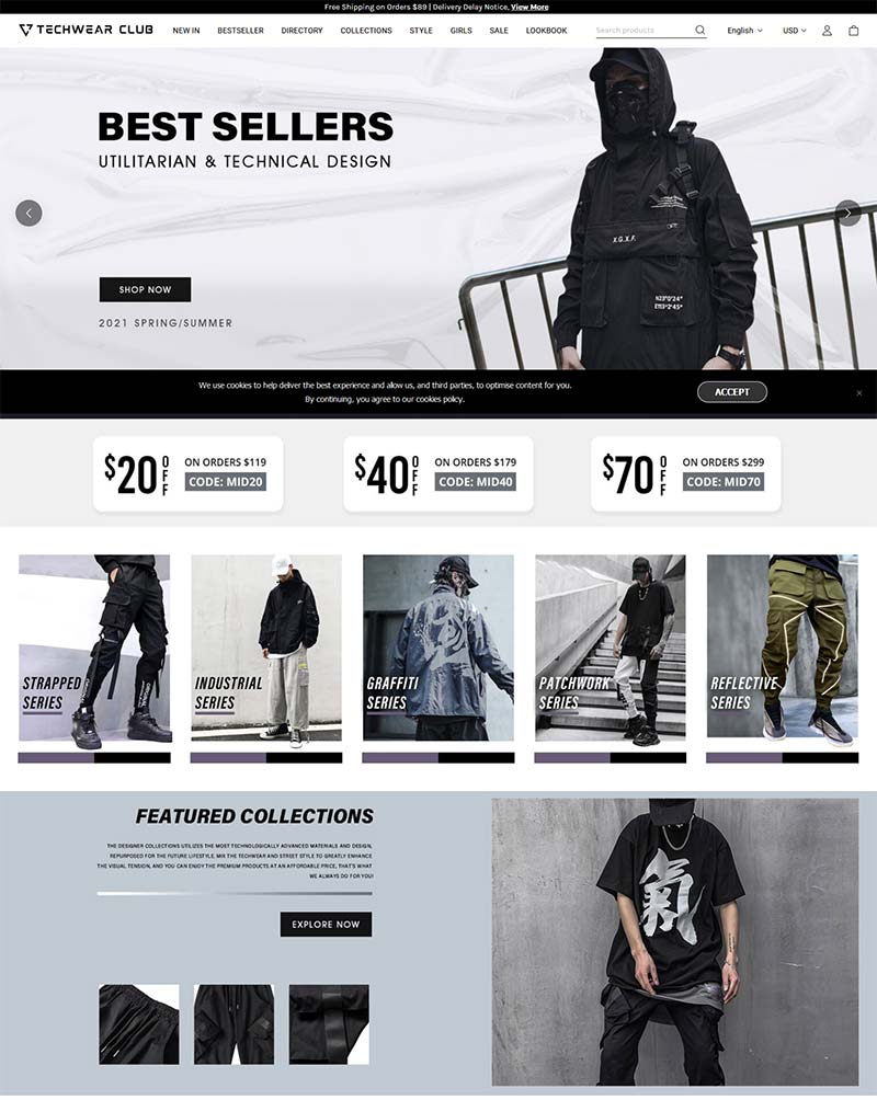 Techwear Club 英国时尚街头服饰品牌购物网站