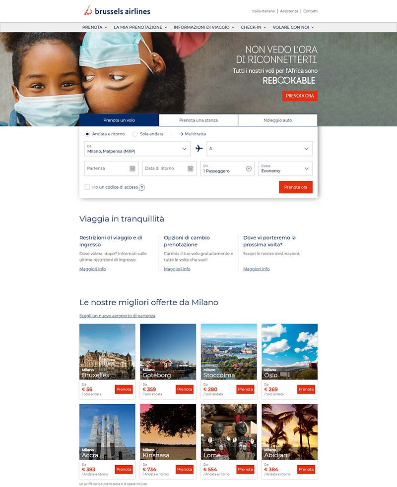 Brussels Airlines IT 布鲁塞尔航空意大利官网