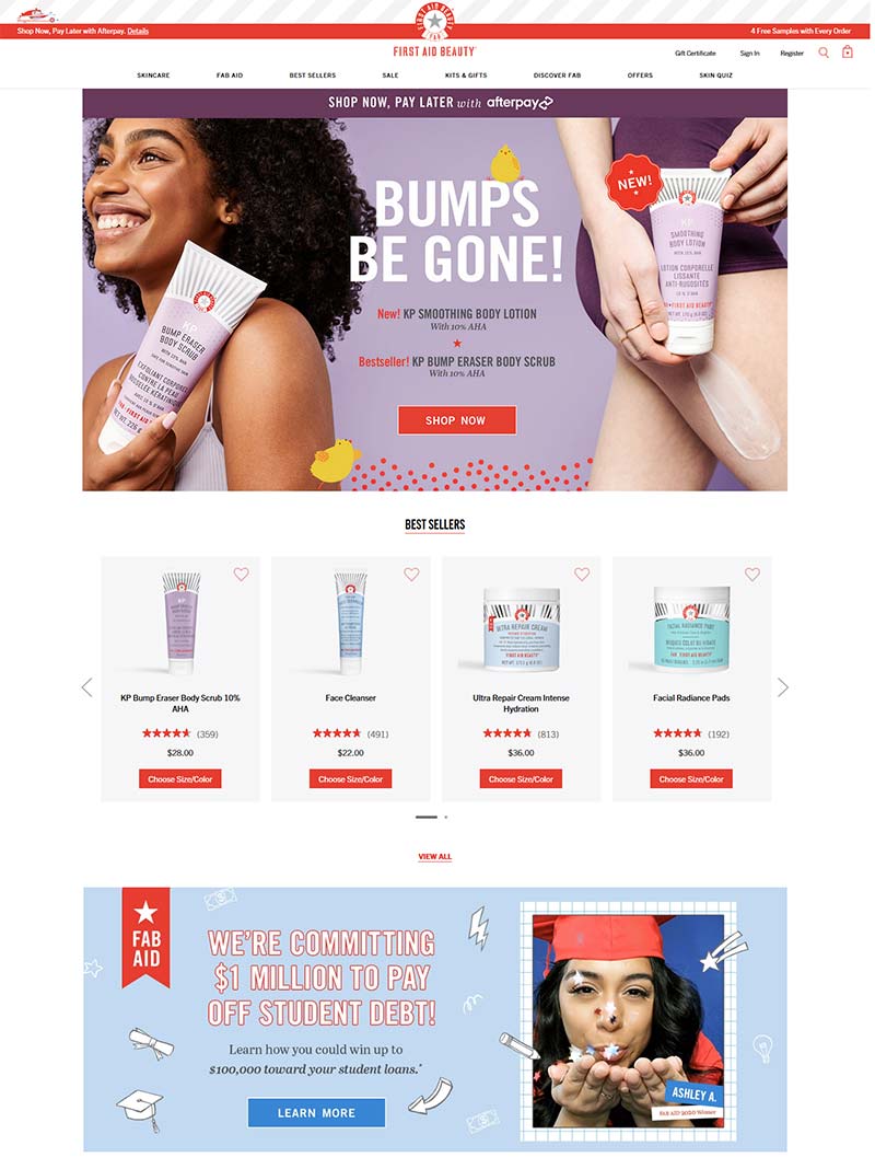 First Aid Beauty 美国奢华护肤品购物网站