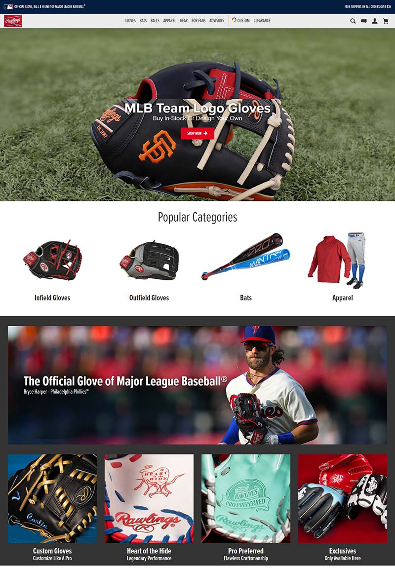 Rawlings 罗林斯-美国棒球手套品牌购物网站