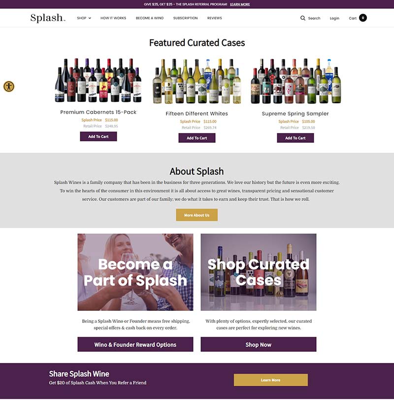 Splash Wines 美国品牌葡萄酒购物网站