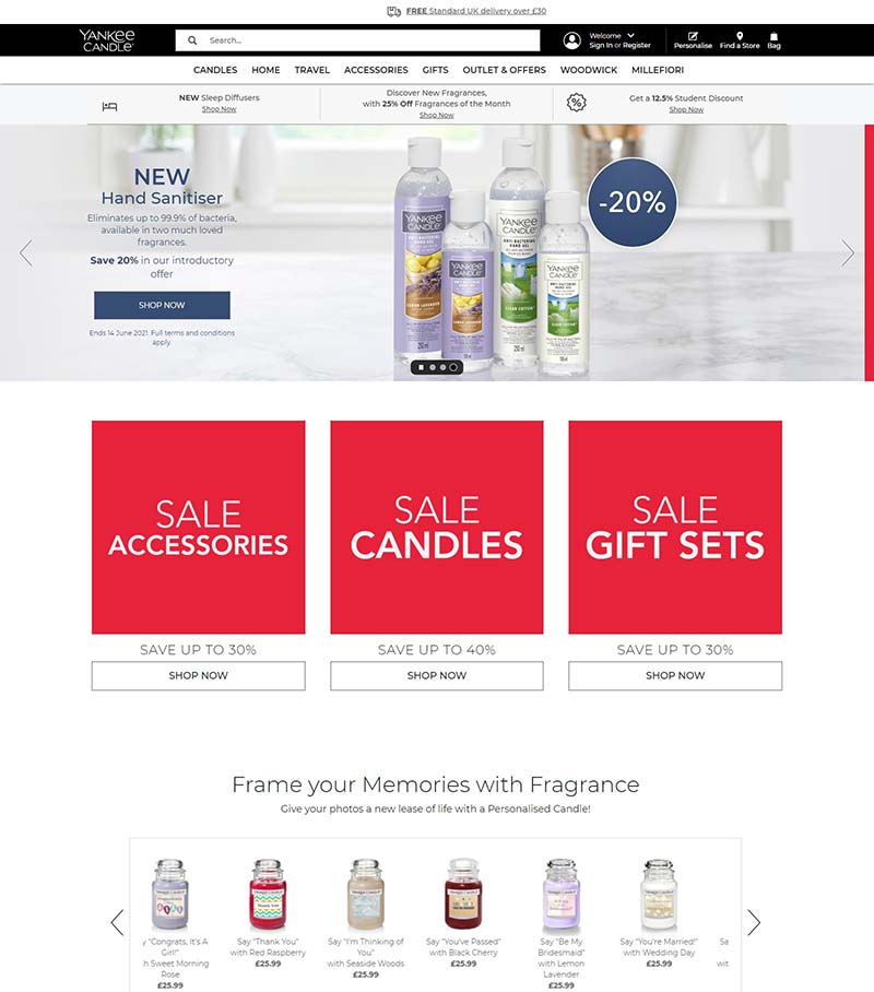 Yankee Candle UK 扬基-美国高端香氛蜡烛品牌英国官网