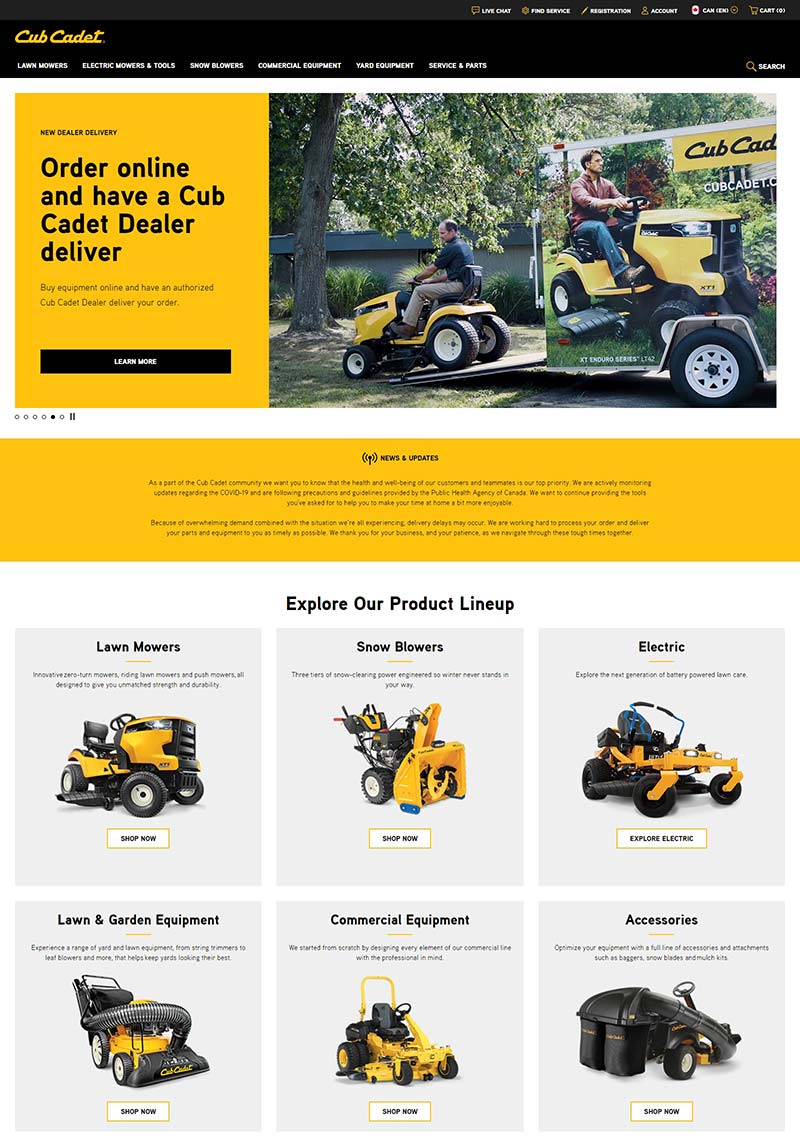 CubCadet 加拿大户外家庭设备购物网站