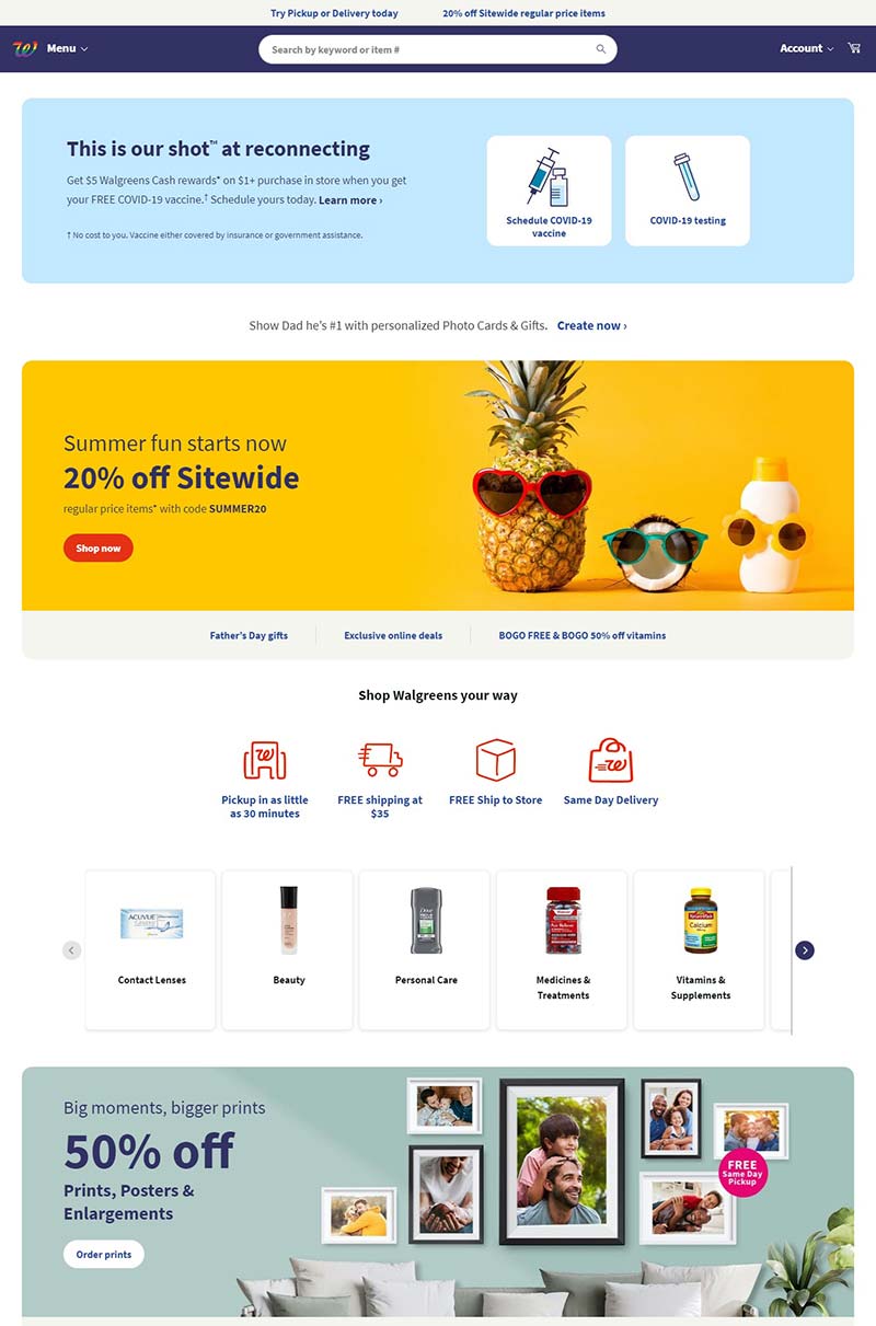 Walgreens 沃尔格林-美国知名连锁药房品牌网站