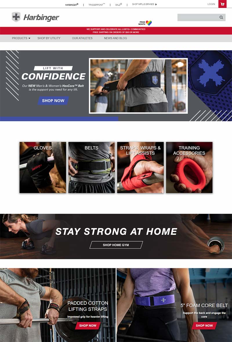 Harbinger Fitness 美国力量训练装备购物网站