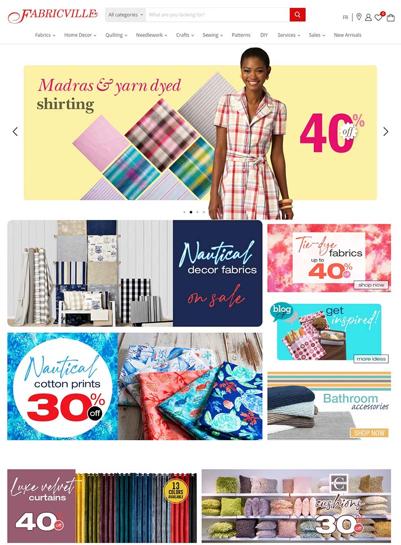 Fabricville 加拿大居家布料品牌购物网站
