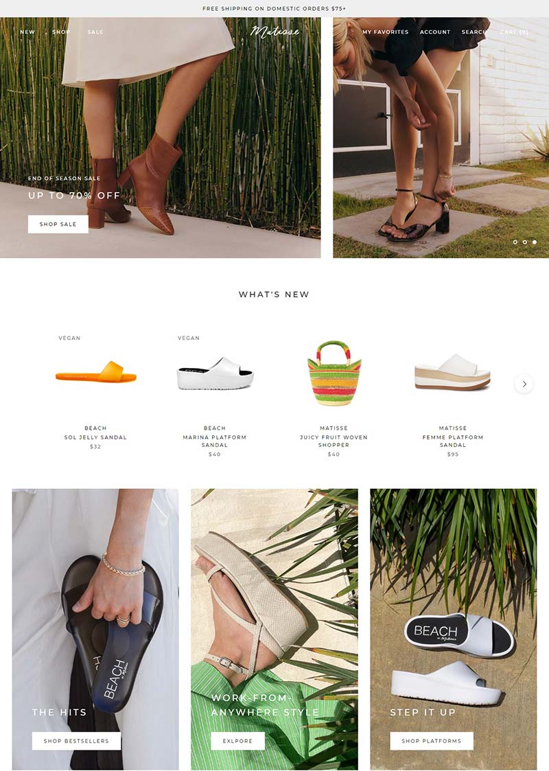 Matisse Footwear 美国时尚手工女鞋品牌网站